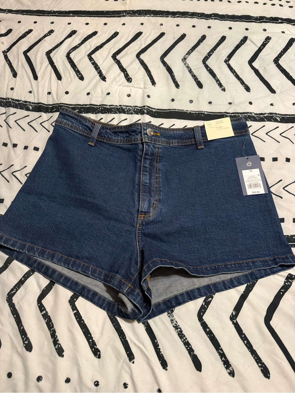 Universal Thread Dark Blue High-Rise Denim Shorts